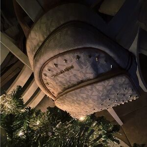 Michael Kors Cream and Gold Studded Backpack